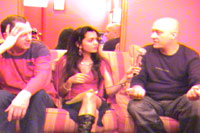 Jean Luc De Meyer, Ms Divine and Patrick Codenys during the video interview for Ms. Divine's Tee Hee Heure