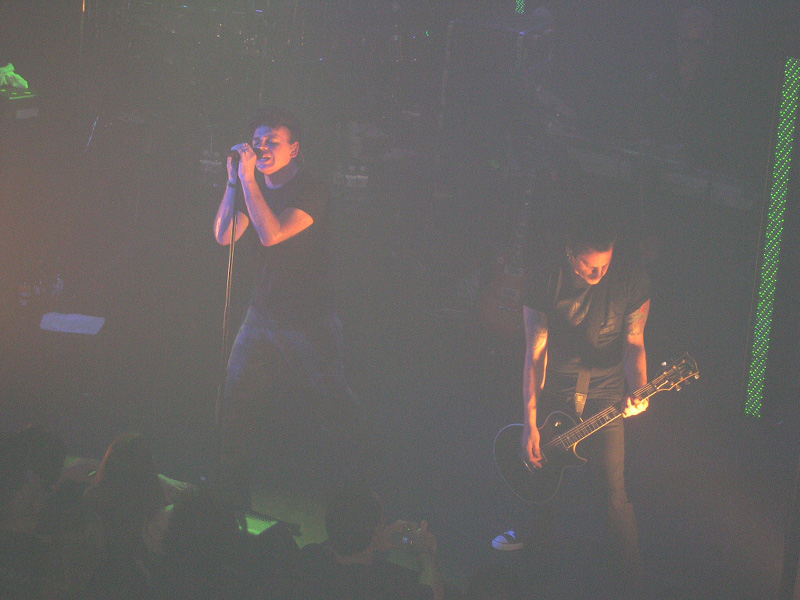 Gary Numan and chris mc cormack on stage